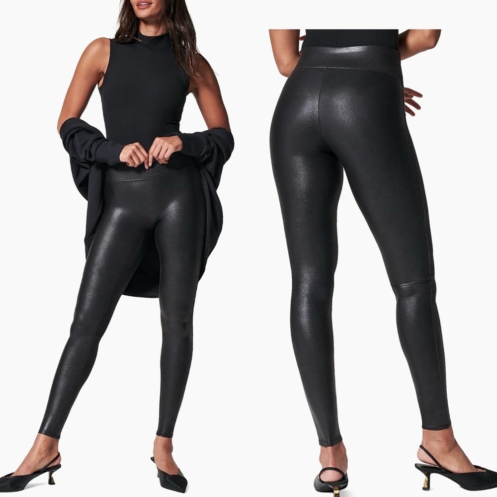 Spanx Black faux leather leggings